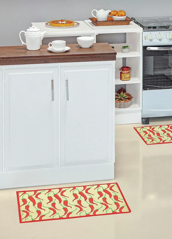 Lar e Lazer - Jogo de Tapetes Cozinha Pimenta 3 Peças 2