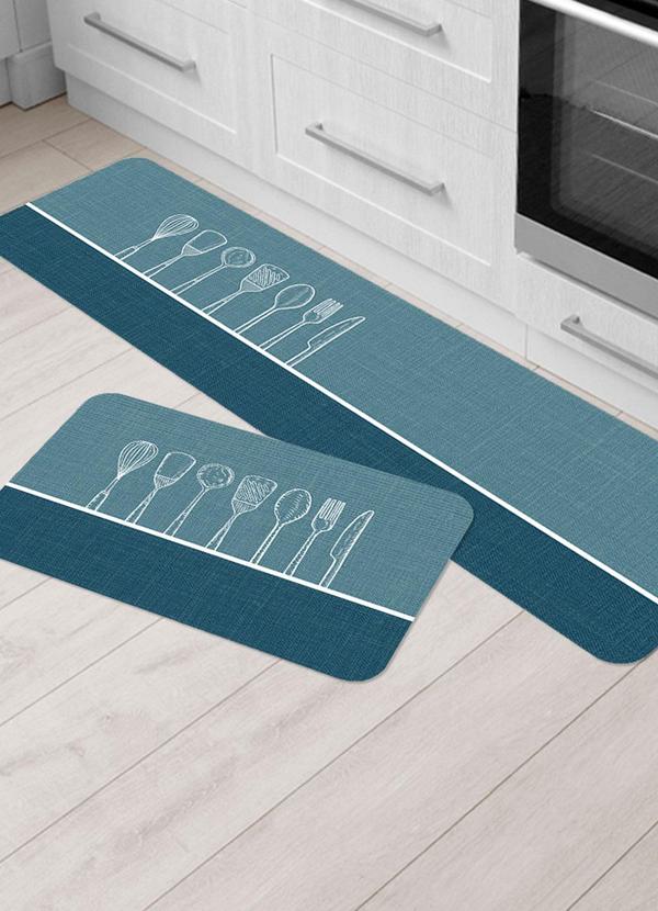 Lar e Lazer - Jogo de Tapetes Cozinha Talher 2 Peças