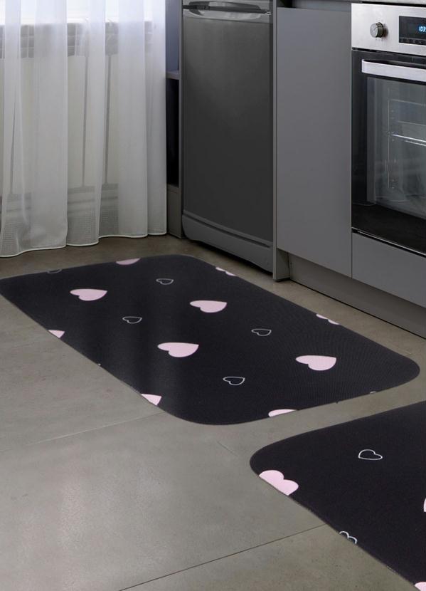 Lar e Lazer - Jogo de Tapetes de Cozinha Corações 2 Peças 2