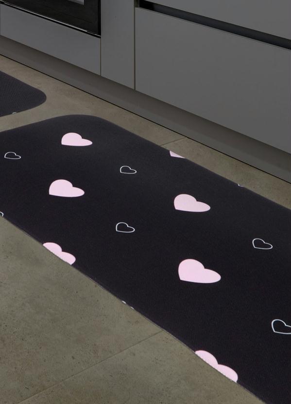 Lar e Lazer - Jogo de Tapetes de Cozinha Corações 2 Peças 3