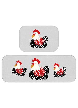 Lar e Lazer - Jogo Tapetes de Cozinha Galinha 2 Peças - LAR E LAZER