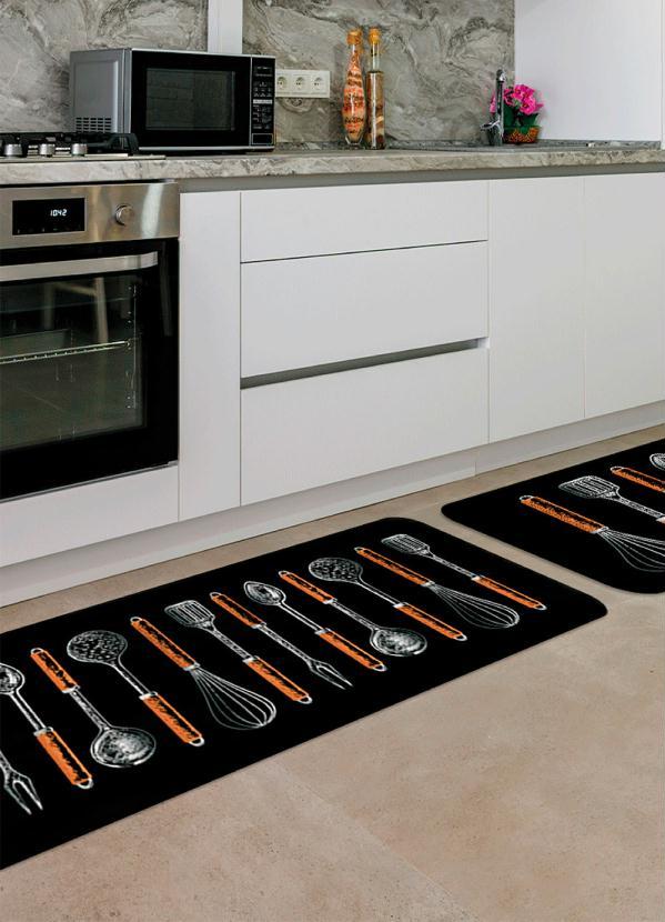Lar e Lazer - Jogo Tapetes de Cozinha Utensílios 2 Peças