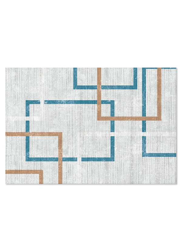 Lar e Lazer - Tapete Abstrato Azul 100x135 cm 4