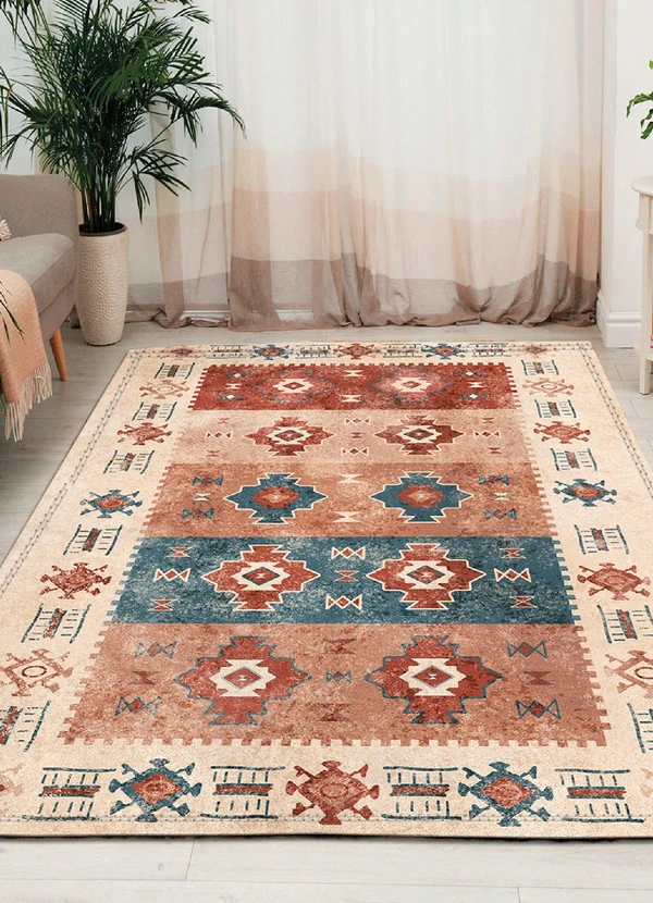 Lar e Lazer - Tapete Abstrato Bege 100x135 cm