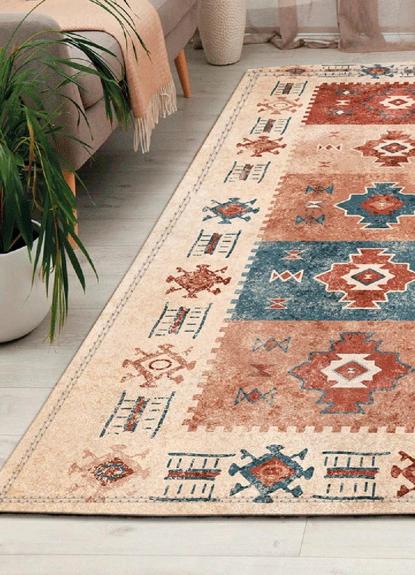 Lar e Lazer - Tapete Abstrato Bege 100x135 cm 2