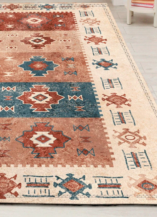 Lar e Lazer - Tapete Abstrato Bege 100x135 cm 3