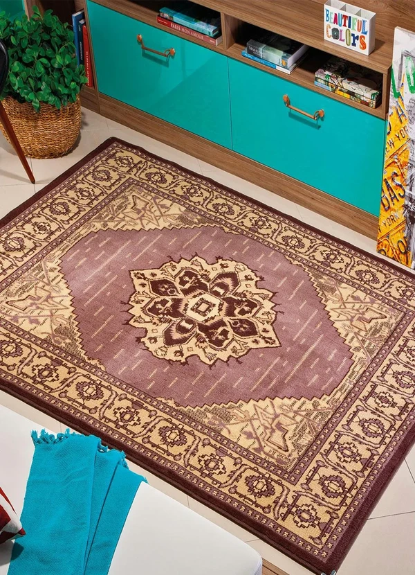 Lar e Lazer - Tapete Antiderrapante Tabaco 100x150 Cm