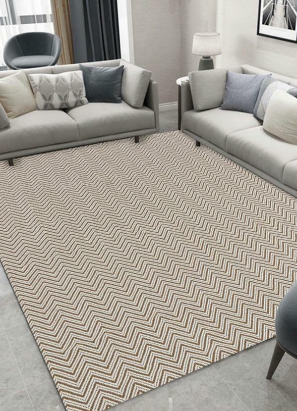 Lar e Lazer - Tapete Chevron Bege 47x70 cm