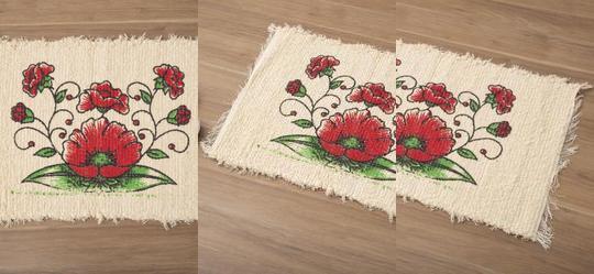 Tapete de Piso Fio Cru Floral 40x60 cm