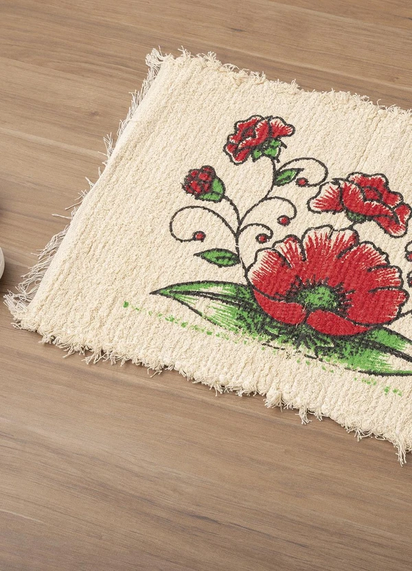 Lar e Lazer - Tapete de Piso Fio Cru Floral 40x60 cm 2