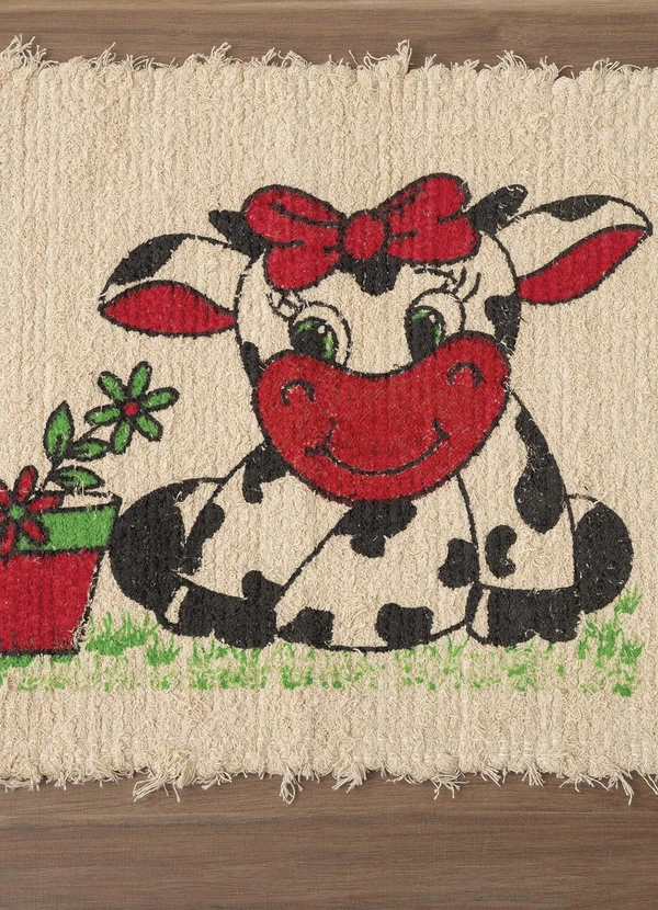 Lar e Lazer - Tapete de Piso Fio Cru Vaquinha 40x60 cm