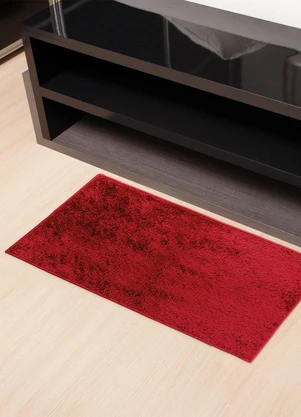 Lar e Lazer - Tapete Felpudo Bordô 50x100 cm - LAR E LAZER