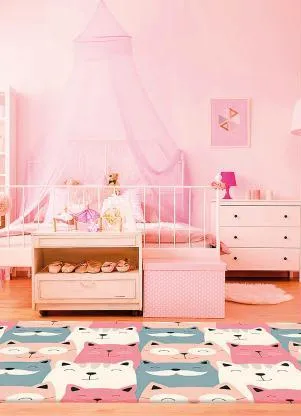 Lar e Lazer - Tapete Gatinhos 1 Peça - LAR E LAZER