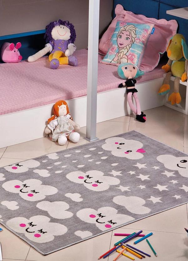 Lar e Lazer - Tapete Infantil Antiderrapante Nuvem 50x80 cm