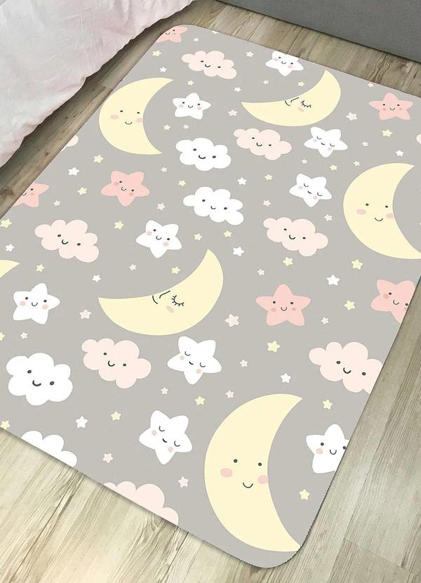Lar e Lazer - Tapete Infantil Antiderrapante Nuvem 95x130 cm