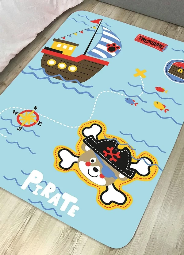 Lar e Lazer - Tapete Infantil Antiderrapante Piratas 95x130 cm