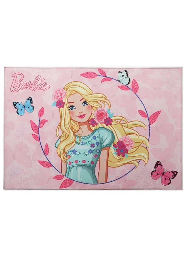 Jolitex - Tapete Infantil Barbie Borboletas 70x100 cm 2