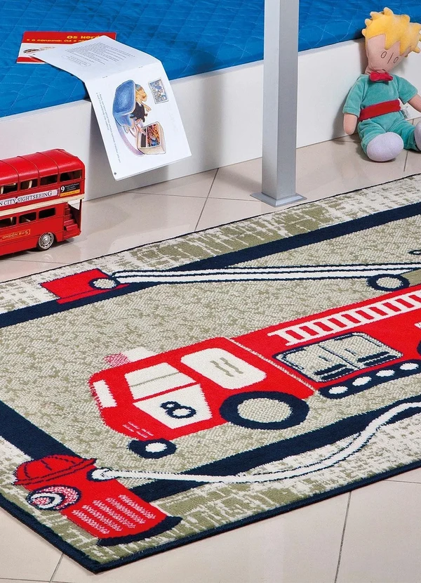 Lar e Lazer - Tapete Infantil Bombeiro 100x150 cm 2