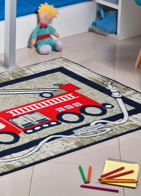 Lar e Lazer - Tapete Infantil Bombeiro 100x150 cm 3