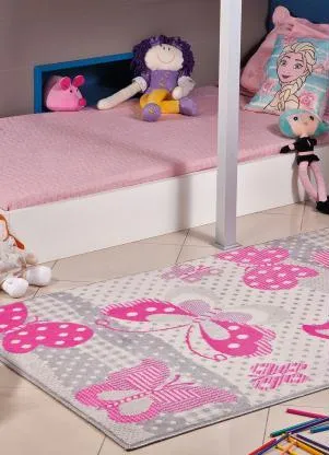 Lar e Lazer - Tapete Infantil Borboleta 100x150 cm - LAR E LAZER