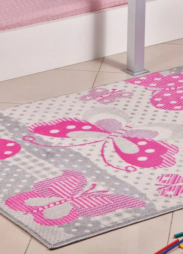 Lar e Lazer - Tapete Infantil Borboleta 100x150 cm 3