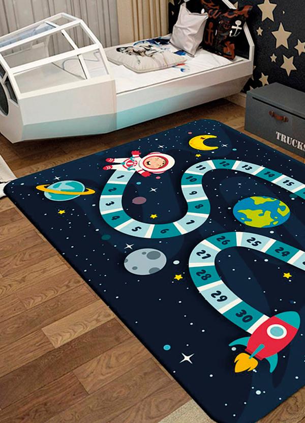 Lar e Lazer - Tapete Infantil Espacial 90x125 cm