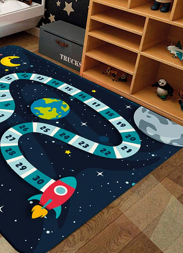 Lar e Lazer - Tapete Infantil Espacial 90x125 cm 2