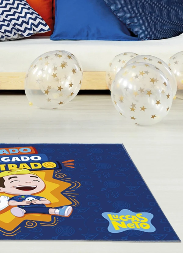 Jolitex - Tapete Infantil Luccas Neto e Foca 70x100 cm 3