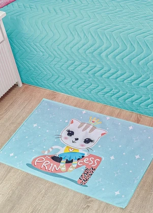 Lar e Lazer - Tapete Infantil Veludo Cat 85x55 cm - LAR E LAZER