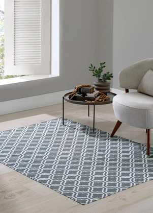 Bella Janela - Tapete Jacquard Cinza 100x130 cm - BELLA JANELA