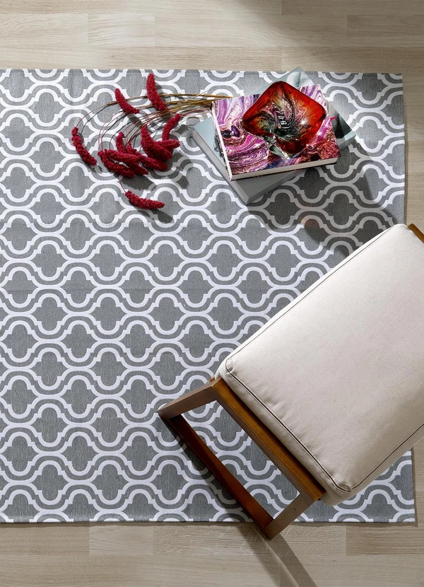 Bella Janela - Tapete Jacquard Cinza 100x130 cm 3