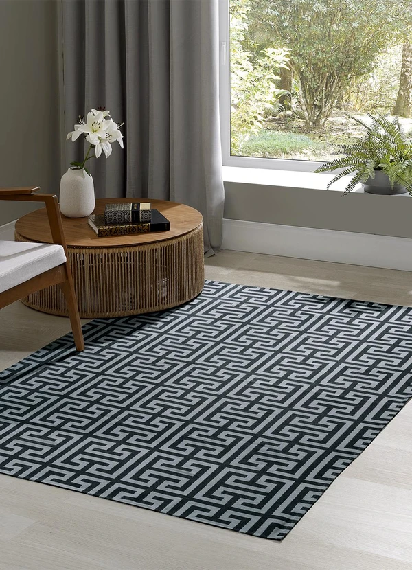 Bella Janela - Tapete Jacquard Preto 100x130 cm