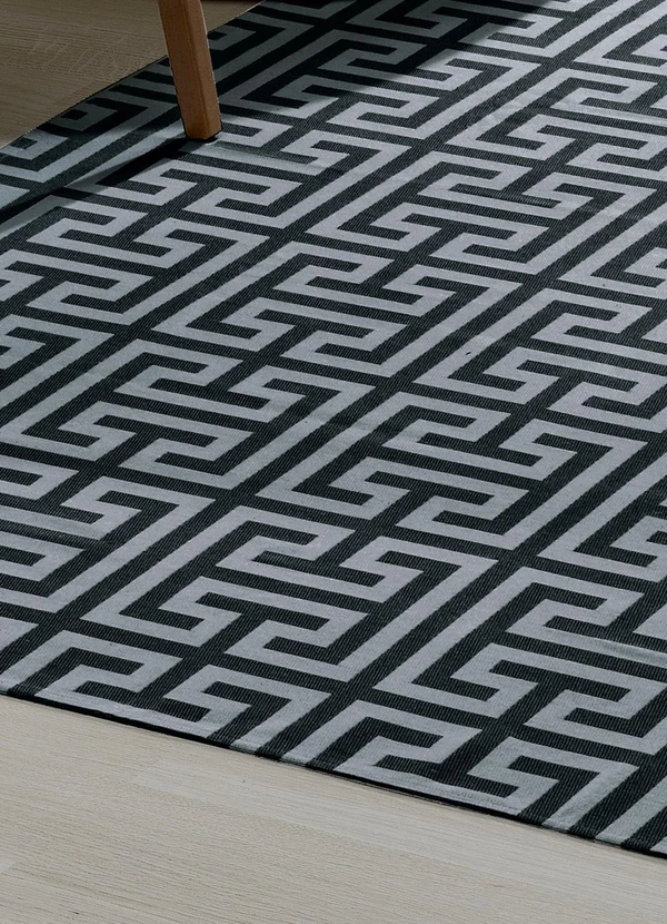 Bella Janela - Tapete Jacquard Preto 100x130 cm 2