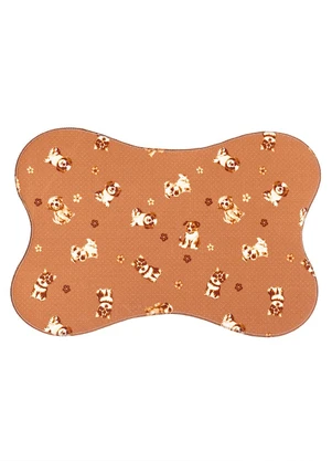 Lar e Lazer - Tapete Osso Marrom 38x56 cm - LAR E LAZER