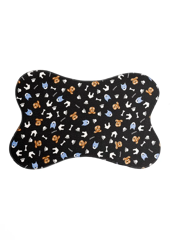 Lar e Lazer - Tapete Osso Woof Preto 38x56 cm