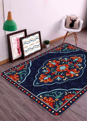 Lar e Lazer - Tapete Sala Abstrato Azul 100x140 cm Cm - LAR E LAZER