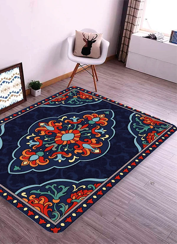 Lar e Lazer - Tapete Sala Abstrato Azul 100x140 cm 2