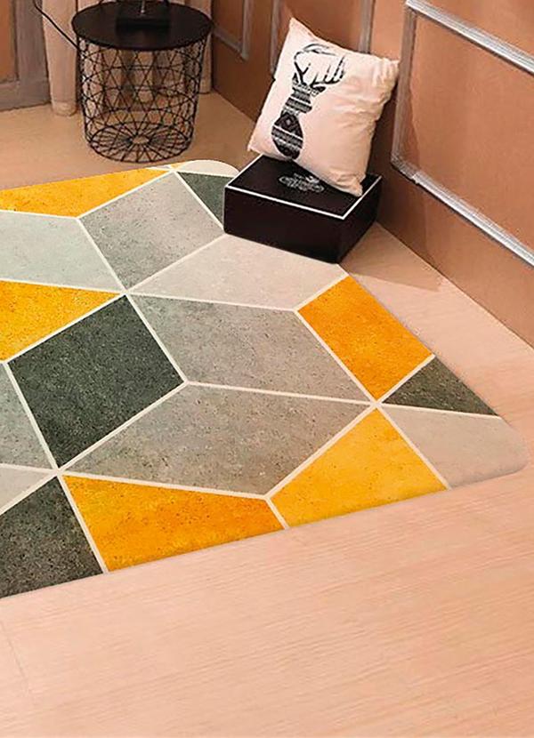 Lar e Lazer - Tapete Sala Illusion Yellow 100x140 cm 3