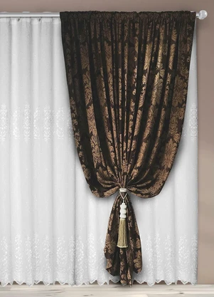 Lar e Lazer - Xale Jacquard Marrom 280x230 cm - LAR E LAZER