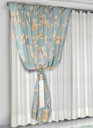 Lar e Lazer - Xale Kids Urso Azul 280x230 cm - LAR E LAZER