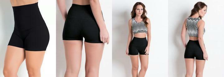 Shorts Cintura Alta Preto