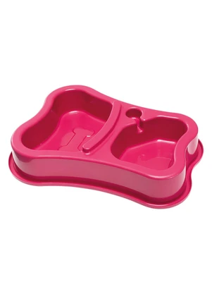 Lar e Lazer - Comedouro Duplo Rosa 1 Peça - LAR E LAZER