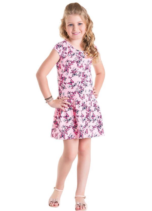 Outlet - Vestido Infantil Rosa com Borboletas 3