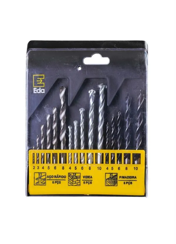 Lar e Lazer - Jogo de Brocas Mistas 16 Peças