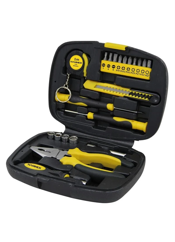 Lar e Lazer - Kit Ferramentas Preto 21 Peças