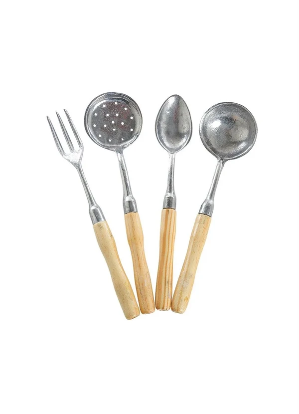 Lar e Lazer - Kit Utensílios de Cozinha Prata 4 Peças