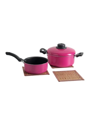 Lar e Lazer - Kit Suporte de Panelas Em Bambu 3 Peças - LAR E LAZER