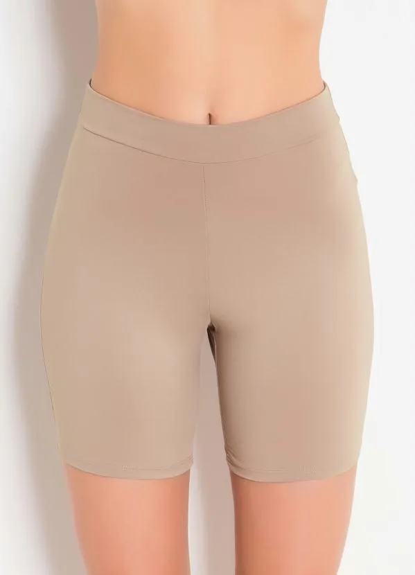 Alma Dolce - Bermuda Chocolate com Elástico na Cintura