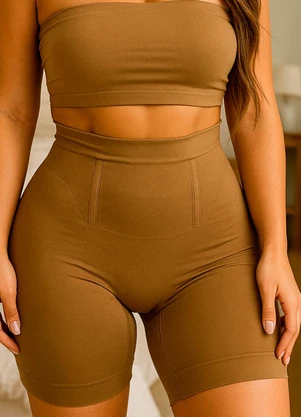 Dukali - Cinta Short Modelador Barbatan Bege - DUKALI