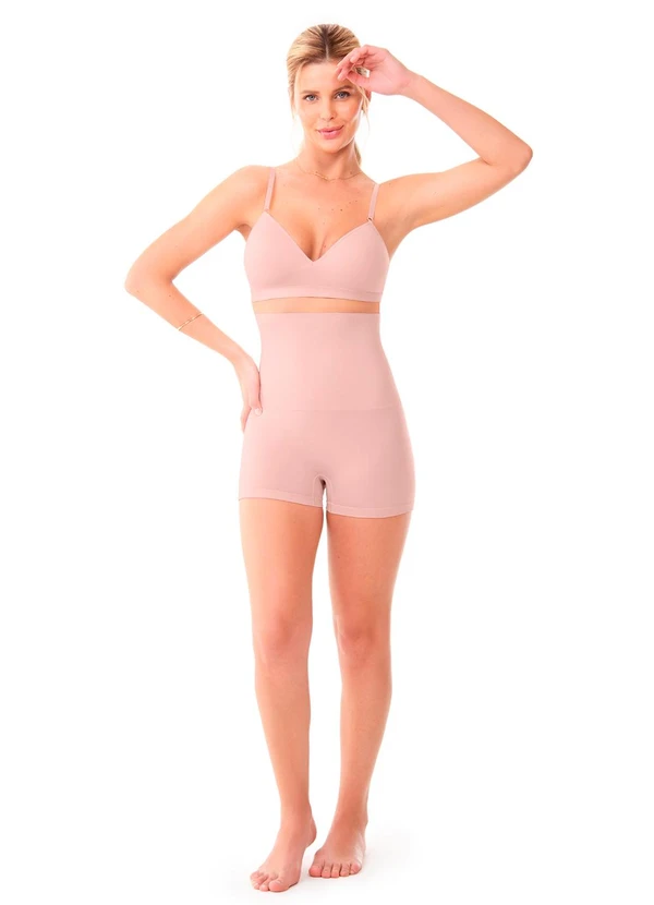 Zee Rucci - Calcinha Boxer Modeladora Alta sem Costura Rosa  3